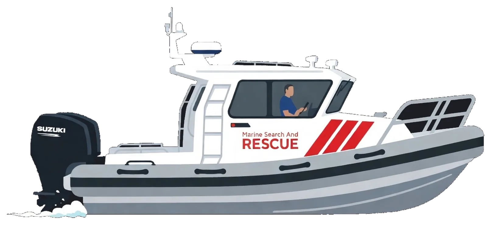 Marine search and rescue vessel underway